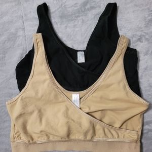 2 Rumina pump nurse bras, size large, black & tan